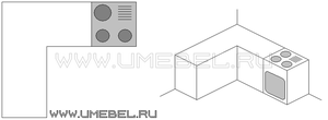 плита с краю кухни